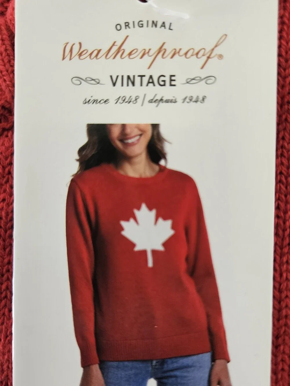 Red Maple Leaf 100% Cotton Women's Crewneck Sweater NWT Size Medium Canada Day - Picture 10 of 11